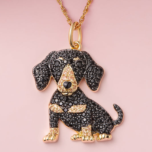 Collar + Colgante de Schnauzer |Chapado en Oro de 18K