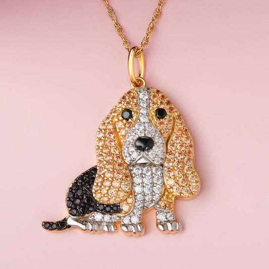 Collar + Colgante de Basset | Chapado en Oro de 18K