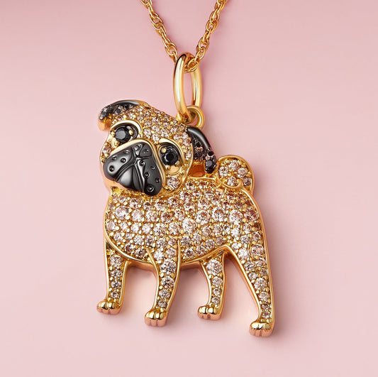 Collar + Colgante de Pug | Chapado en Oro de 18K