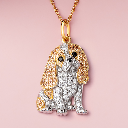 Collar + Colgante de Cavalier King Charles | Chapado en Oro de 18K