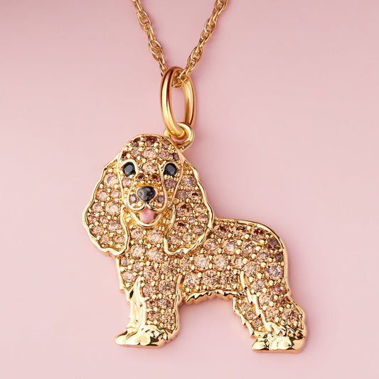 Collar + Colgante de Cocker Spaniel | Chapado en Oro de 18K